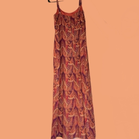 Orange Boho Long Maxi Dress S - Picture 2 of 5